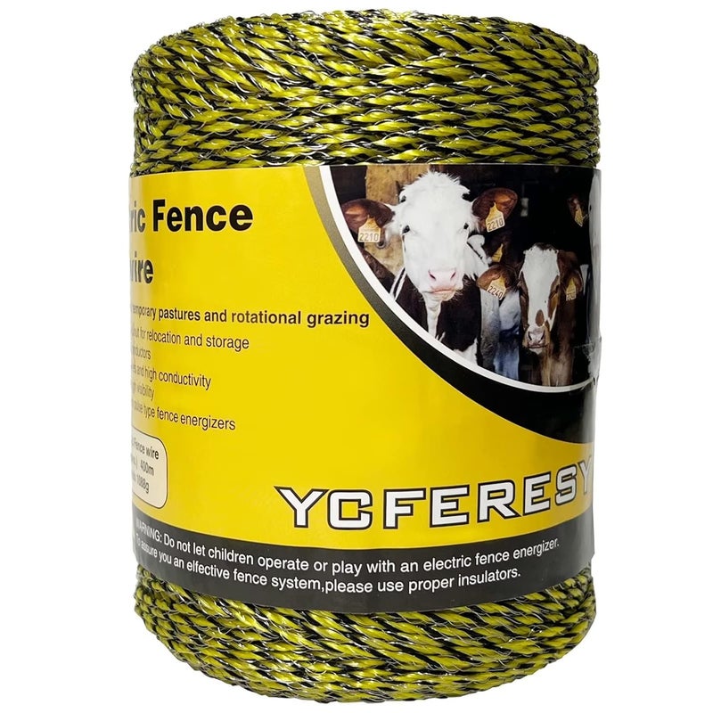 YCFERESY Electric Fence Polywire 1312 Feet，400 Meter，6 Stainless Steel Strands for Reliable Conductivity and Rust Resistance，Portable Electric Fence Rope - Image 1